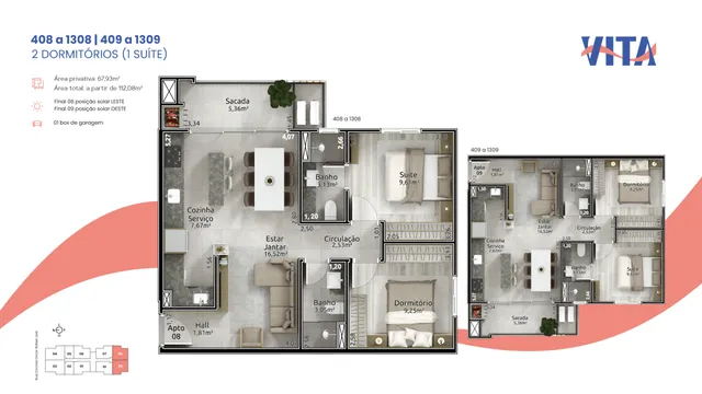 Apartamento com 2 dormitórios, foto 3