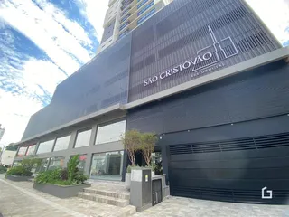 Fachada moderna de um edifício residencial em Lajeado, Brasil.