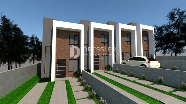 Fachada de uma residência moderna em Lajeado, Brasil.