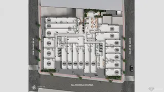 Planta baixa de um imóvel com várias unidades na Rua Olavo Bilac, Lajeado, Brasil.