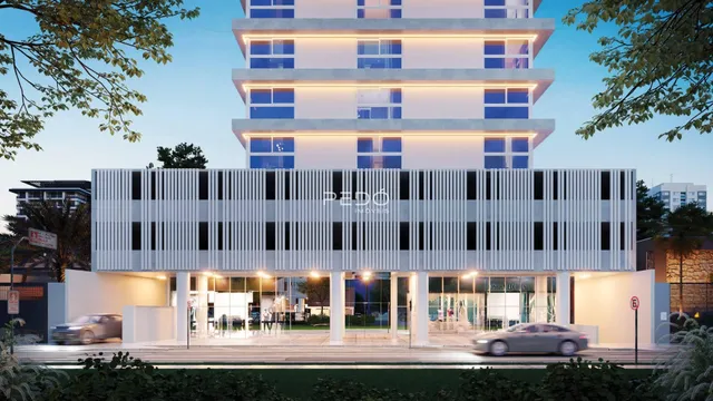 Fachada moderna de um prédio residencial em Lajeado.