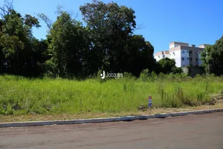 Campo gramado com vegetação e árvores ao fundo.
