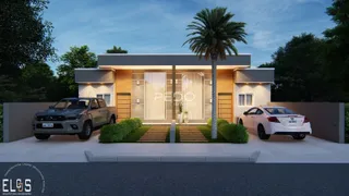 Fachada moderna de uma residência em Lajeado, Brasil, com paisagismo frontal.