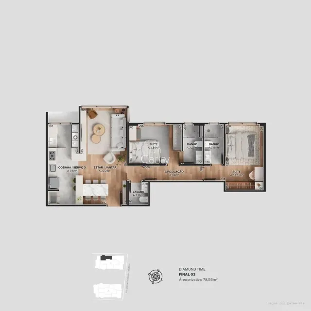 Apartamento com 2 dormitórios, foto 3