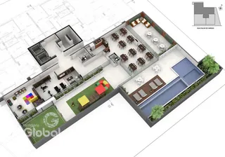 Vista 3D de um projeto arquitetônico de uma residência em Lajeado, Brasil.