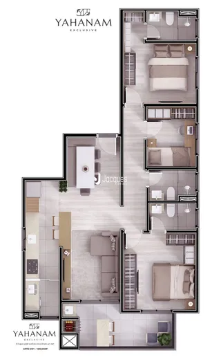 Apartamento com 3 dormitórios, foto 2