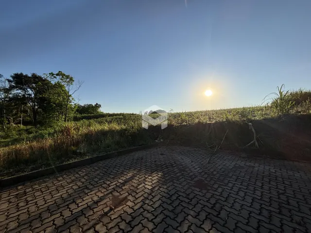 Vista externa da propriedade com grama e área pavimentada.
