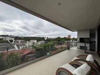 Vista da varanda de um imóvel em Lajeado, Brasil, com vista para residências.