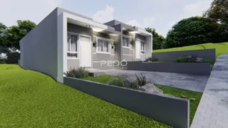 Fachada de uma residência moderna em Lajeado, Brasil.