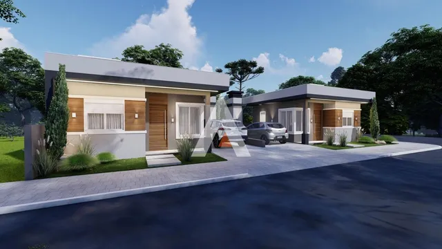 Fachada moderna de uma residência em Lajeado, Brasil.