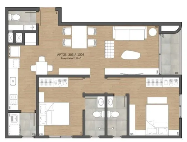 Apartamento com 2 dormitórios, foto 3