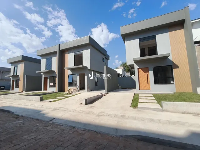 Fachada de uma residência moderna em Lajeado, Brasil.
