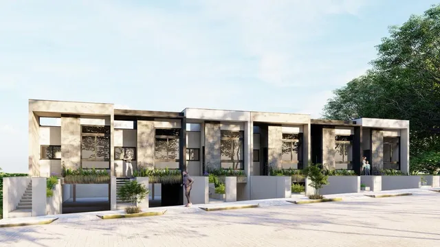 Fachada moderna de uma residência em Lajeado, Brasil.