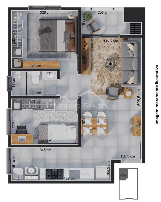 Apartamento com 2 dormitórios, foto 4