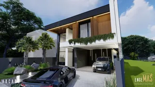 A fachada de uma casa moderna em Lajeado, Brasil.
