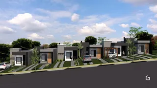 Fachada de uma residência moderna em Lajeado, Brasil.
