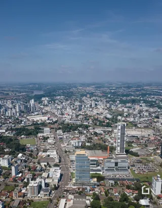 Vista aérea de uma área urbana em Lajeado, Brasil.