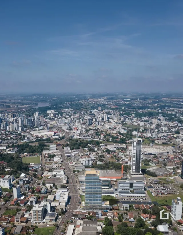 Vista aérea de uma área urbana em Lajeado, Brasil.