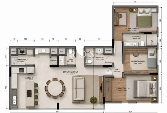 Apartamento com 3 dormitórios, foto 2