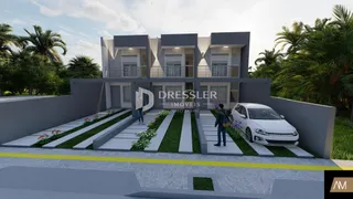 Fachada de uma casa moderna em Lajeado, Brasil.