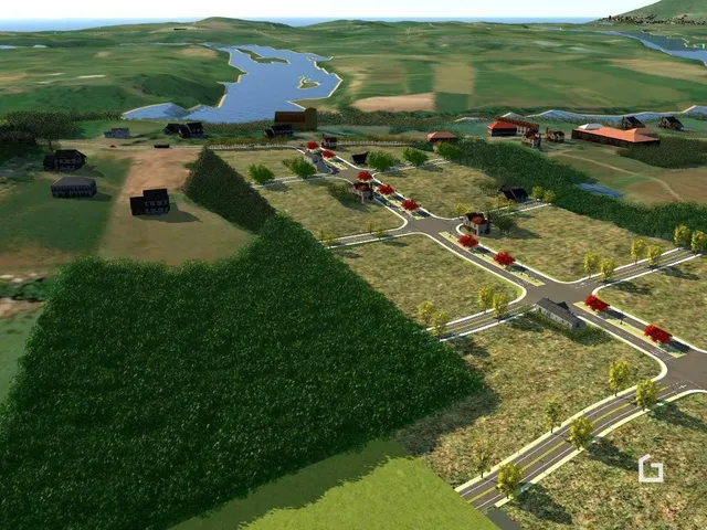 Vista aérea de uma propriedade rural em Lajeado, Brasil, mostrando a área de vegetação e infraestrutura.