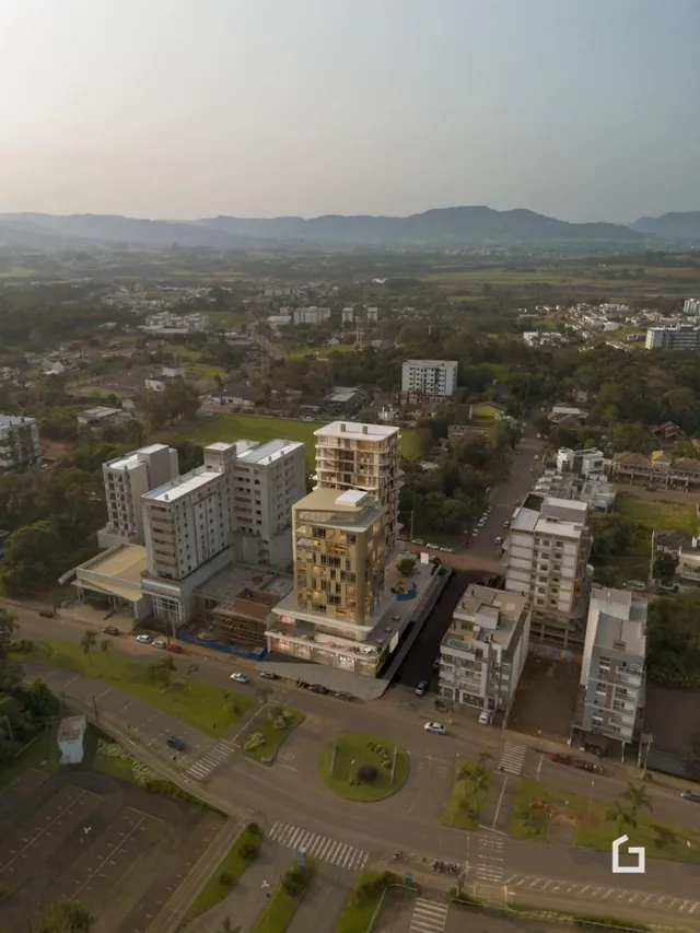 Vista aérea de uma área residencial em Lajeado, Brasil.