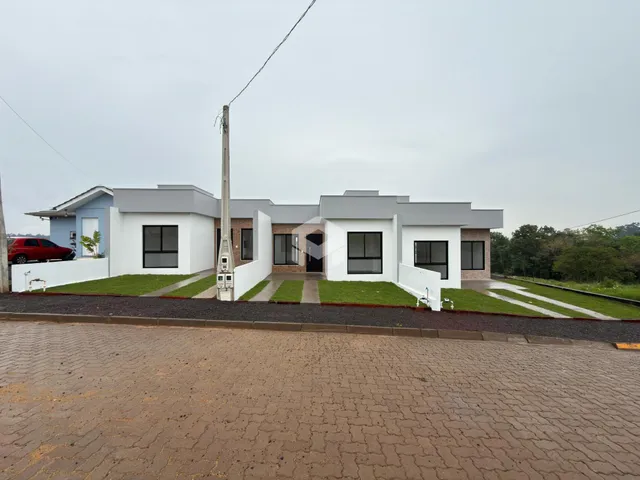 A fachada de uma casa em Lajeado, Brasil.