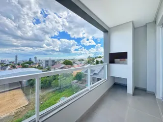 Vista panorâmica da paisagem urbana de Lajeado, Brasil, vista de um terraço.