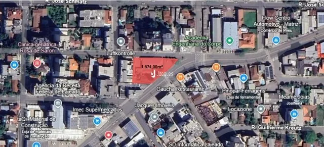 Vista aérea de uma área residencial em Lajeado, Brasil.
