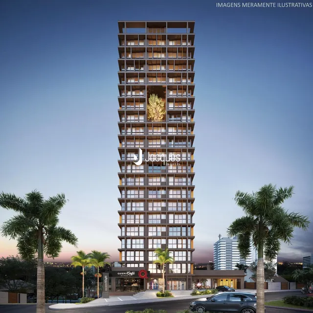 Vista externa de um edifício residencial alto em Lajeado, Brasil.