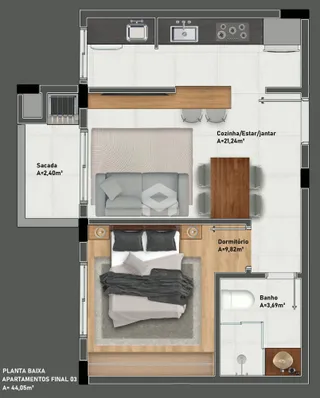 Apartamento com 1 dormitório, foto 17