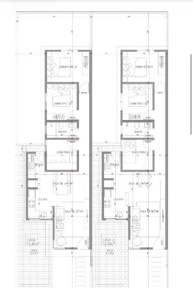 Casa geminada com 3 dormitórios