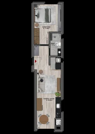 Apartamento com 1 dormitório, foto 2