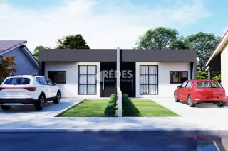 Fachada moderna de uma residência em Lajeado, Brasil.