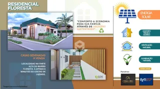 Renderização de casas geminadas no bairro Floresta em Lajeado.