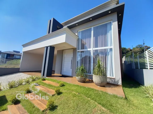 A fachada moderna de uma residência em Lajeado, Brasil.