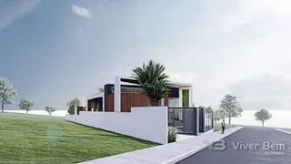 A foto mostra a fachada moderna de uma residência em Lajeado.