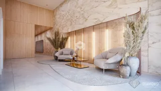 Sala de estar moderna com decoração de madeira e plantas.