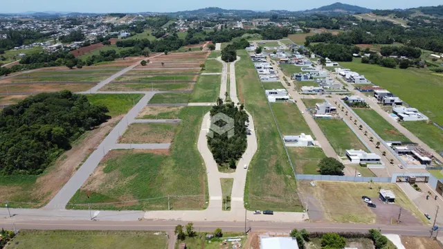 Vista aérea de um loteamento rural em Lajeado, Brasil.
