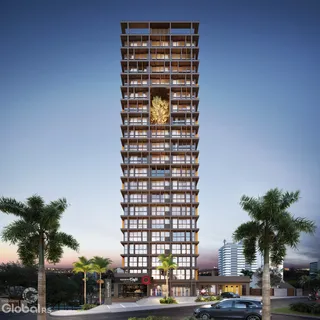 Vista aérea de um edifício residencial em Lajeado, Brasil.