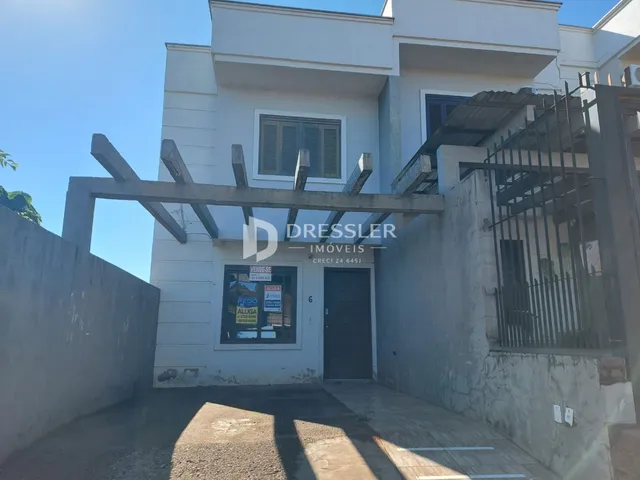 A fachada de uma residência em Lajeado, Brasil.