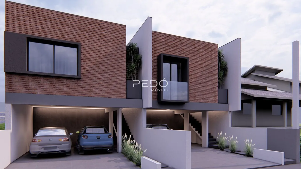Fachada de uma residência moderna em Lajeado, Brasil.