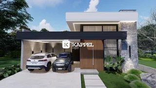 Fachada moderna de uma residência com paisagismo e garagem em Lajeado, Brasil.
