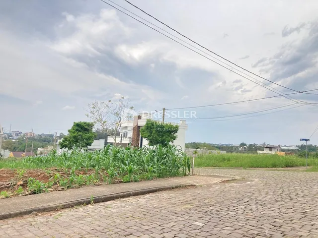 Vista externa de um terreno com vegetação e pavimento em Lajeado.