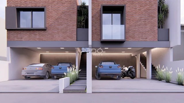 Fachada de um imóvel residencial em Lajeado, Brasil, com garagem coberta.