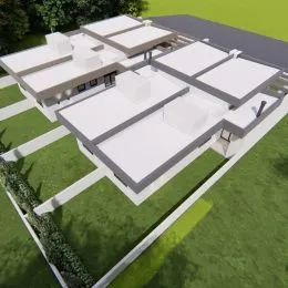 Foto da fachada de uma residência em Lajeado, Brasil, mostrando o exterior e o jardim.