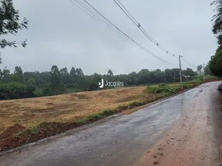 Vista da estrada e vegetação ao lado de uma propriedade em Lajeado.