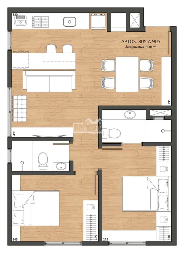 Apartamento com 2 dormitórios, foto 3