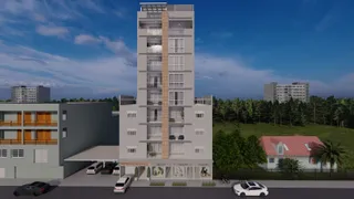 Vista externa de um prédio residencial moderno em Lajeado, Brasil.