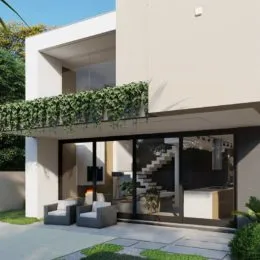 Fachada moderna de uma residência em Lajeado, Brasil.